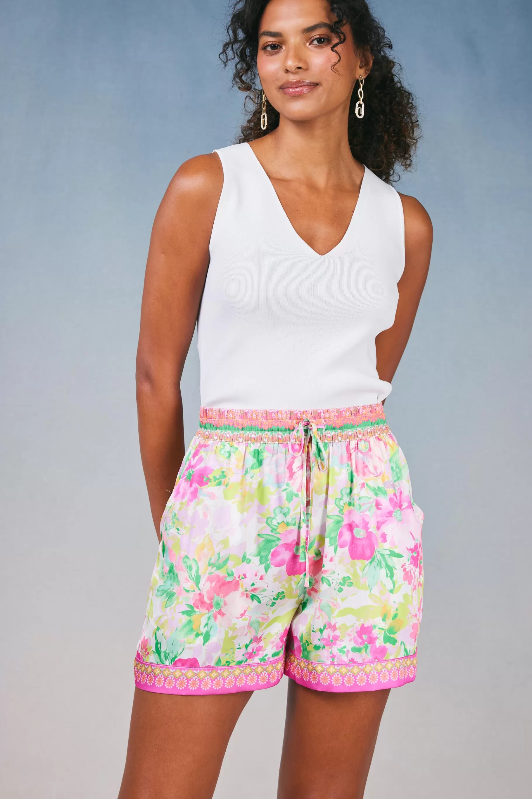 Current Air Shorts>Botanical Watercolor Shorts PINKMLTFLORAL