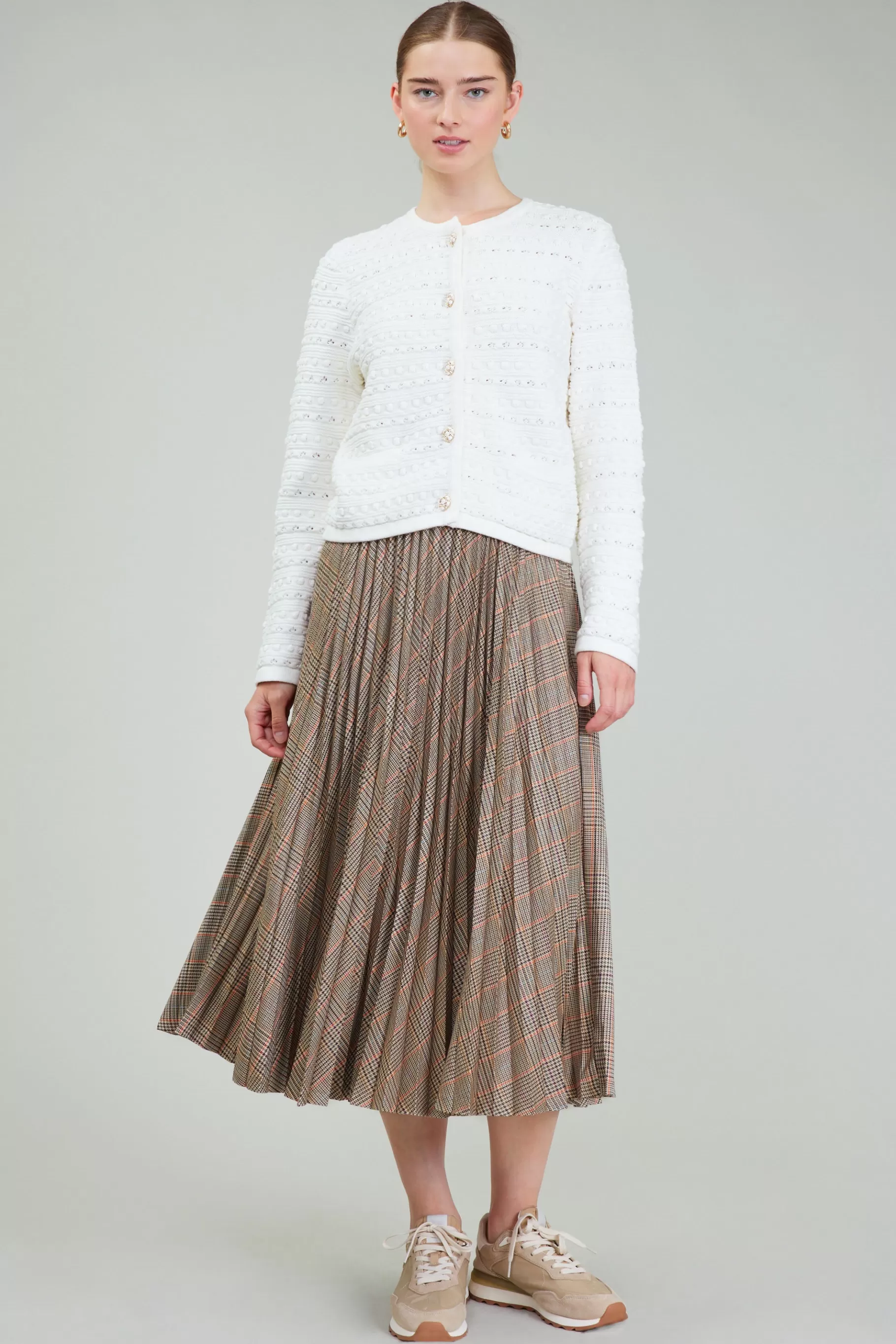 Current Air Cardigans>Buttonup Cardigan IVORY