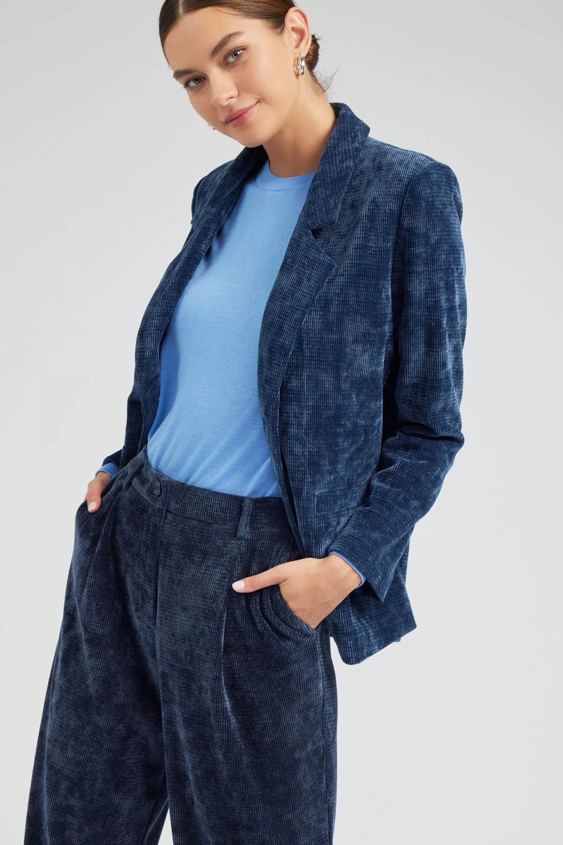 Current Air Coats & Jackets>Corduroy Blazer DARKBLUE