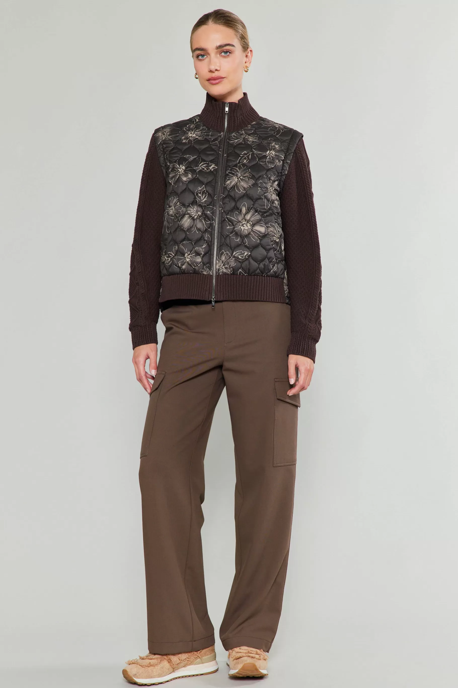 Current Air Knitwear | Coats & Jackets>Floral Patterned Sweater Jacket DARKFLORAL