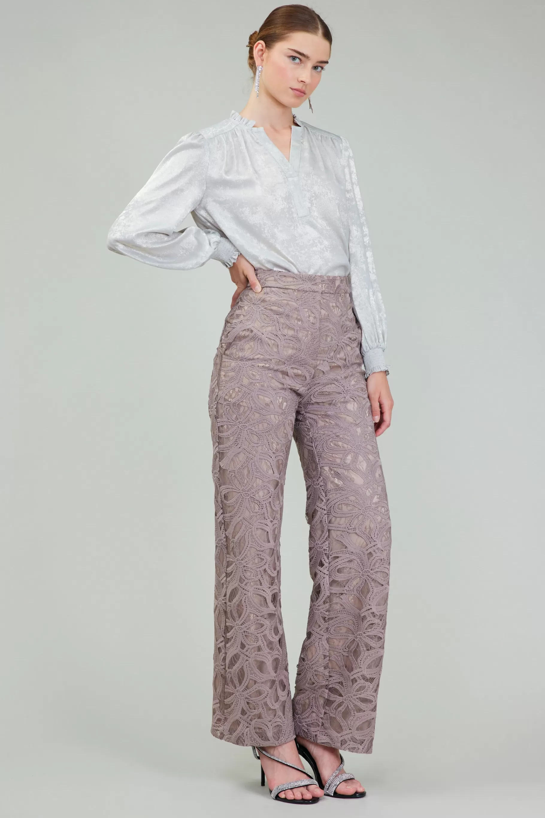 Current Air Pants>Lace Straight Pant TAUPEGREY