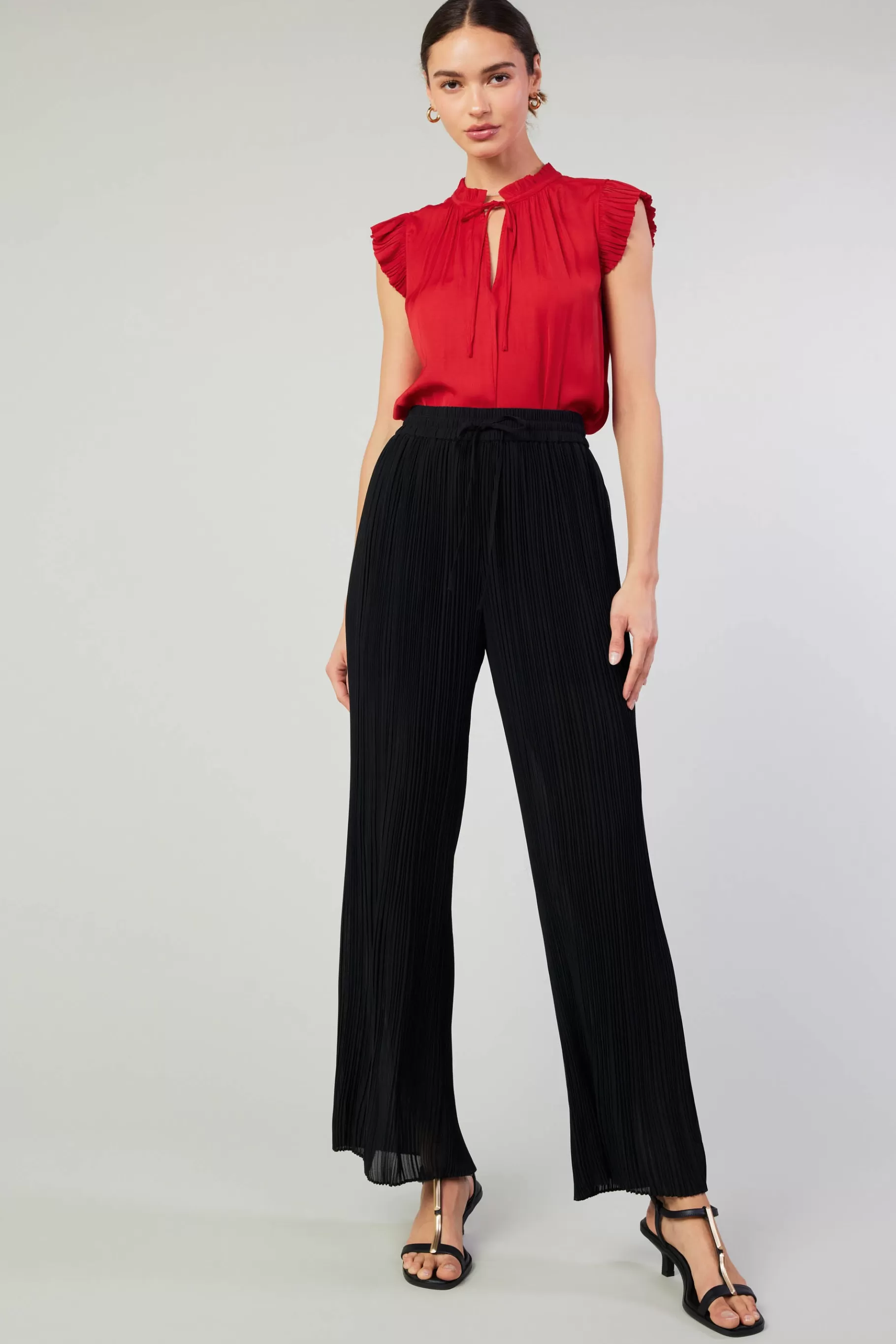 Current Air Pants>Pleated Pullover Pants BLACK