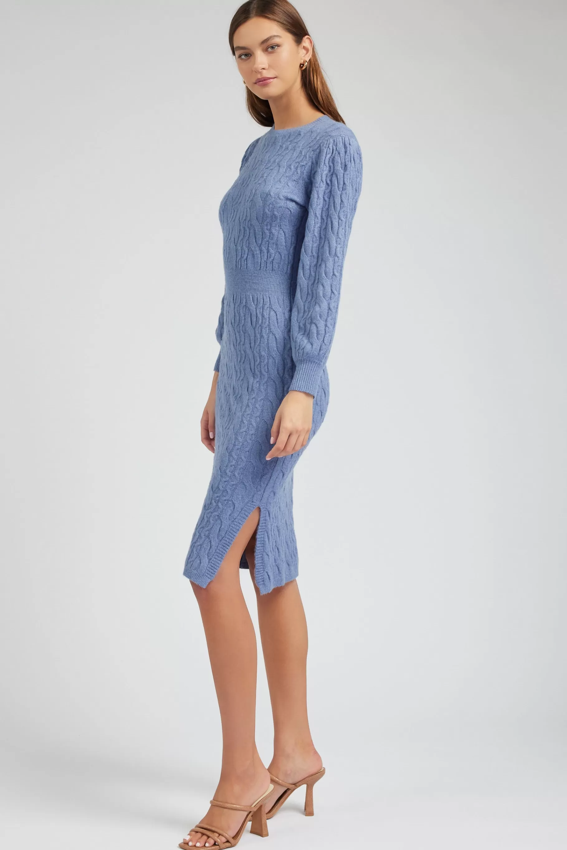 Current Air Knitwear | Midi Dresses>Sweater Midi Dress SOFTBLUE