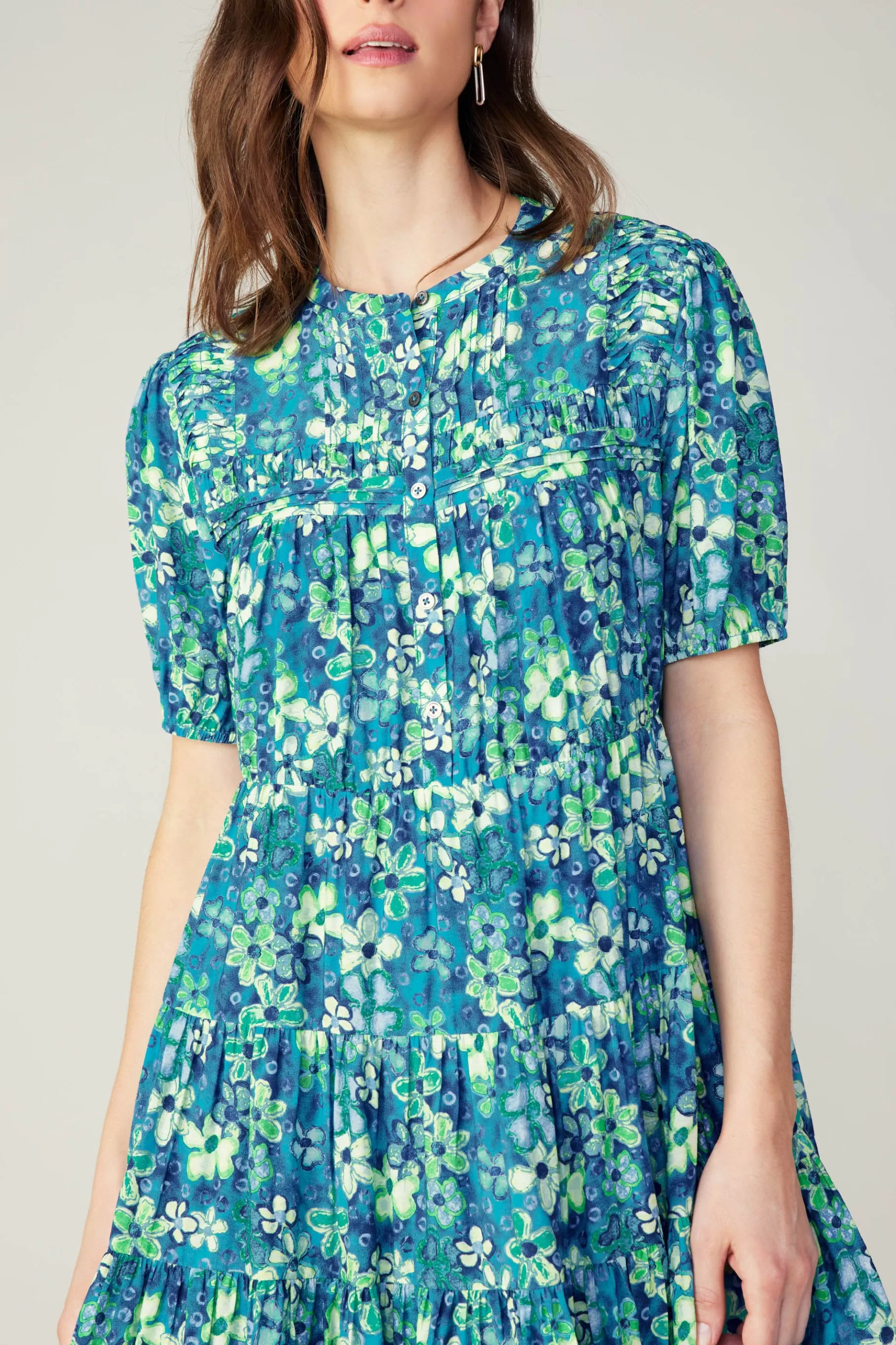 Current Air Mini Dresses>Watercolor Floral Mini Dress BLUEMLT