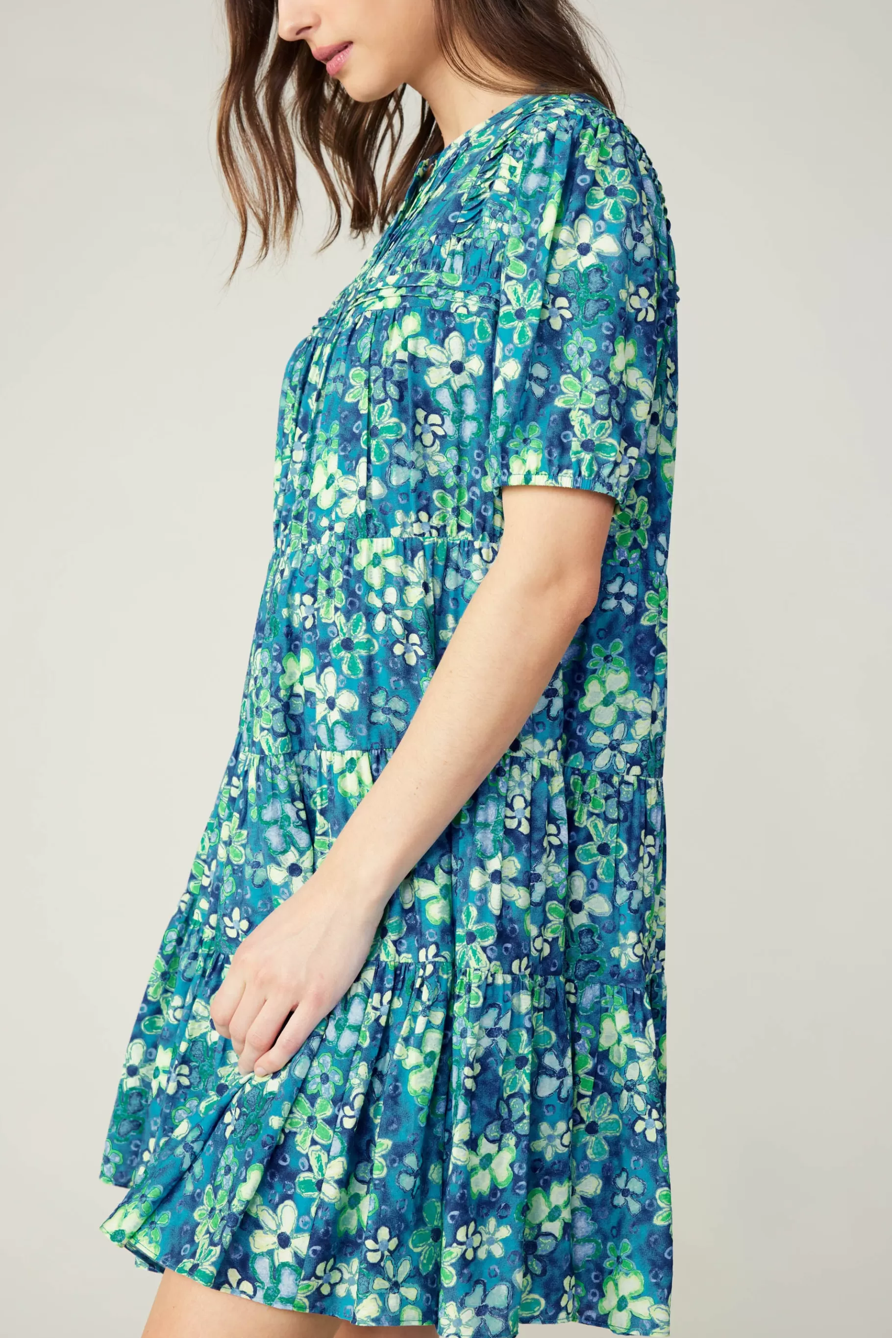 Current Air Mini Dresses>Watercolor Floral Mini Dress BLUEMLT