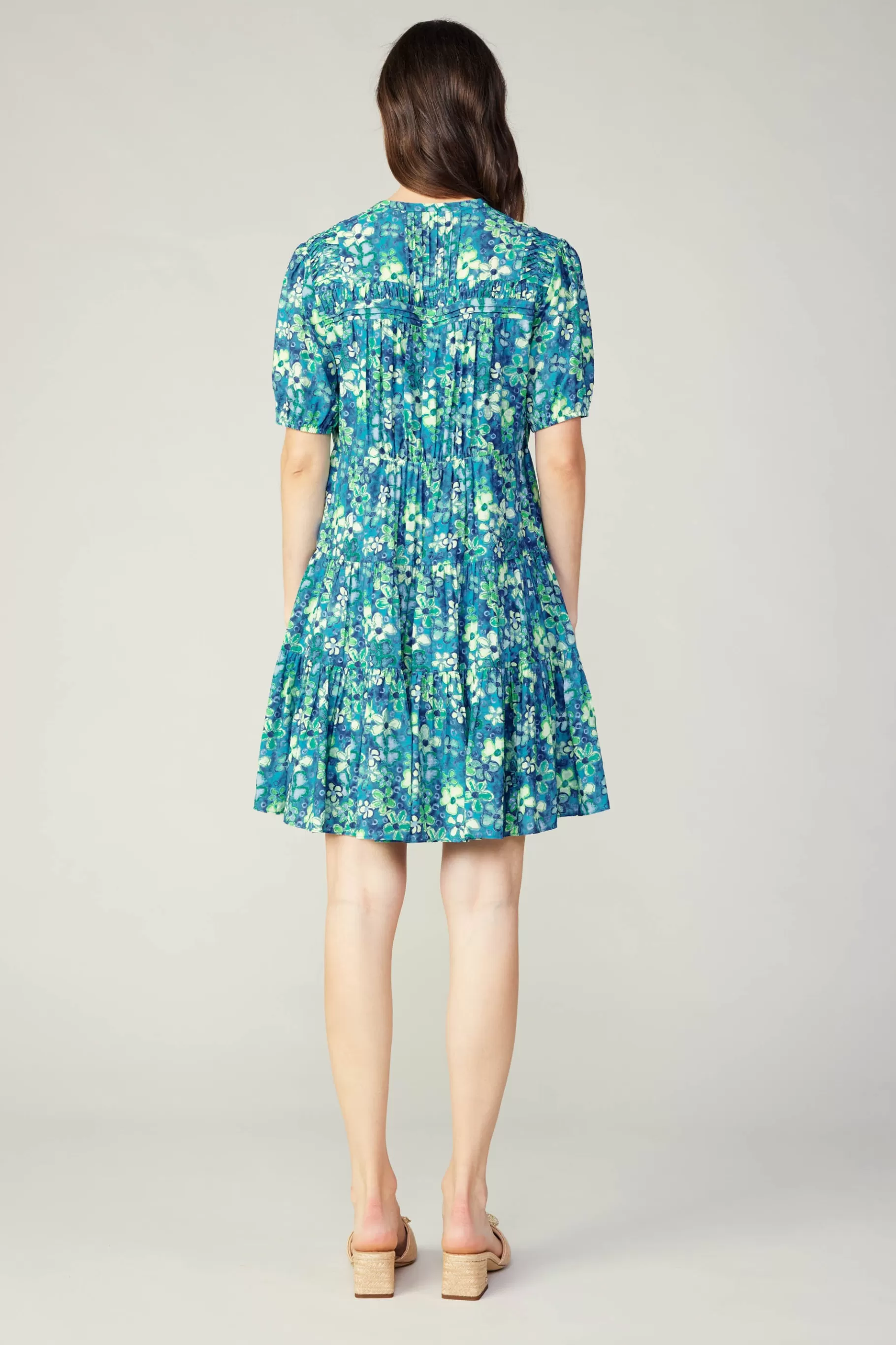 Current Air Mini Dresses>Watercolor Floral Mini Dress BLUEMLT